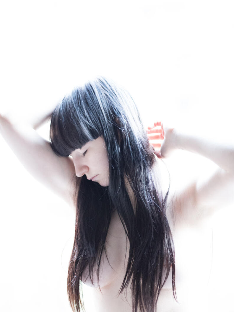photograph, girl, interior, natural light, standing